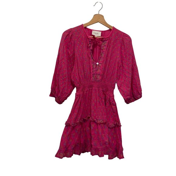 Cleobella Demi Boho Mini Dress in Ditzy Mix Block Print Size Small Women - Picture 3 of 11